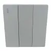 T2 White three-panel wall switch, simple home decoration style, suitable for both exposed and concealed installation, European modern style Item Picture